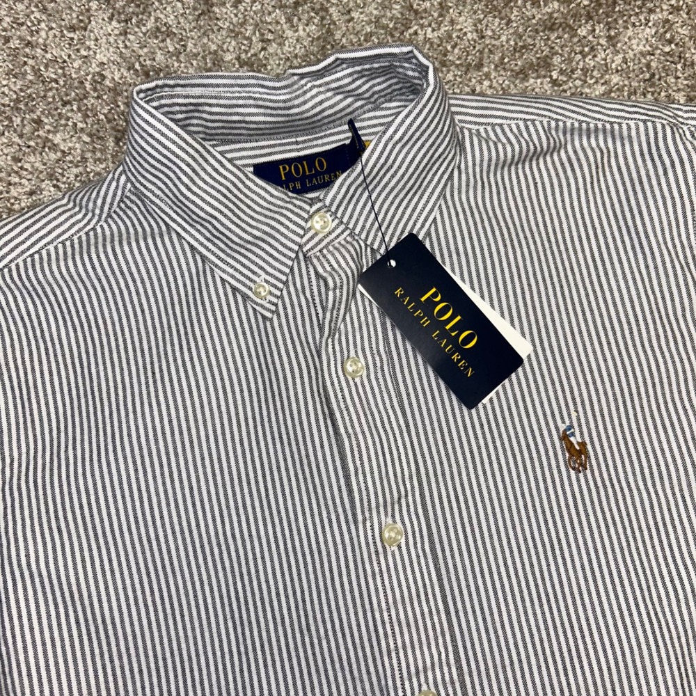 NWT Polo Ralph Lauren Custom Fit Button Down Striped‎ Shirt Men Size Small Pony